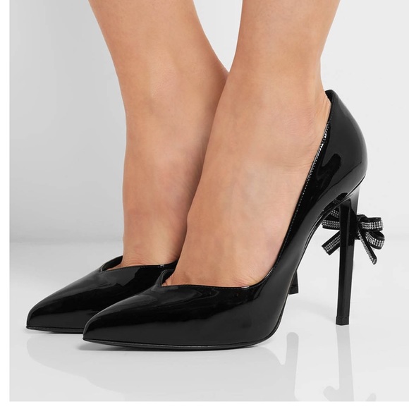 ‼️SOLD ‼️SAINT LAURENT Bow-embellished leather - Picture 2 of 8